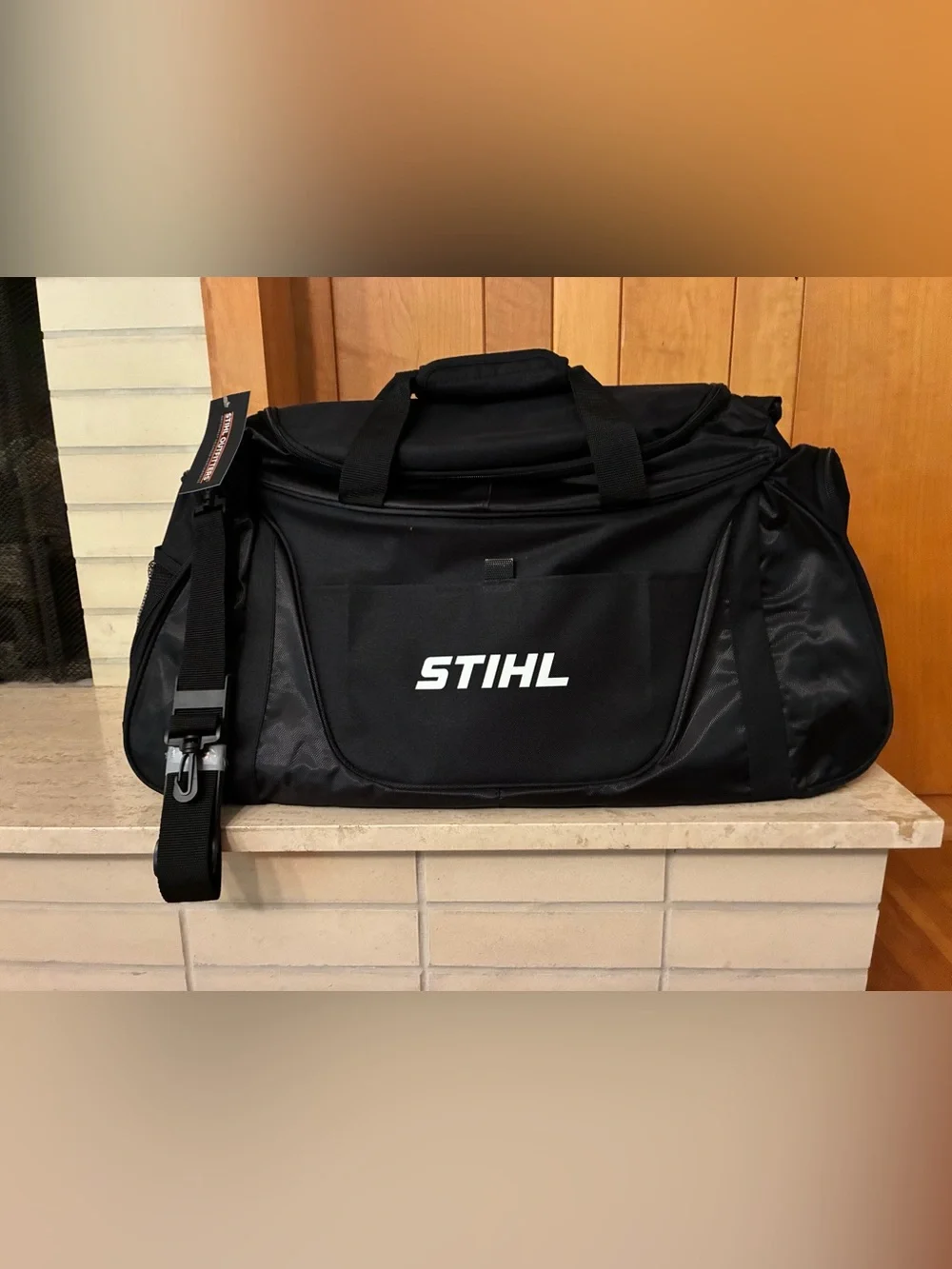 Stihl Outfitters Medium Two-Tone Duffel Bag Black Multiple Pockets Utility